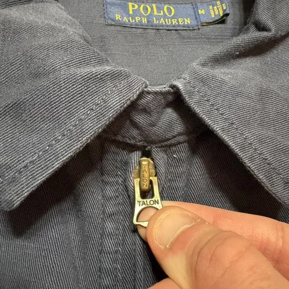 Polo Ralph Lauren Jacket Womens Medium Navy Full Zip Twill Bomber POLO Spell Out - Picture 12 of 16